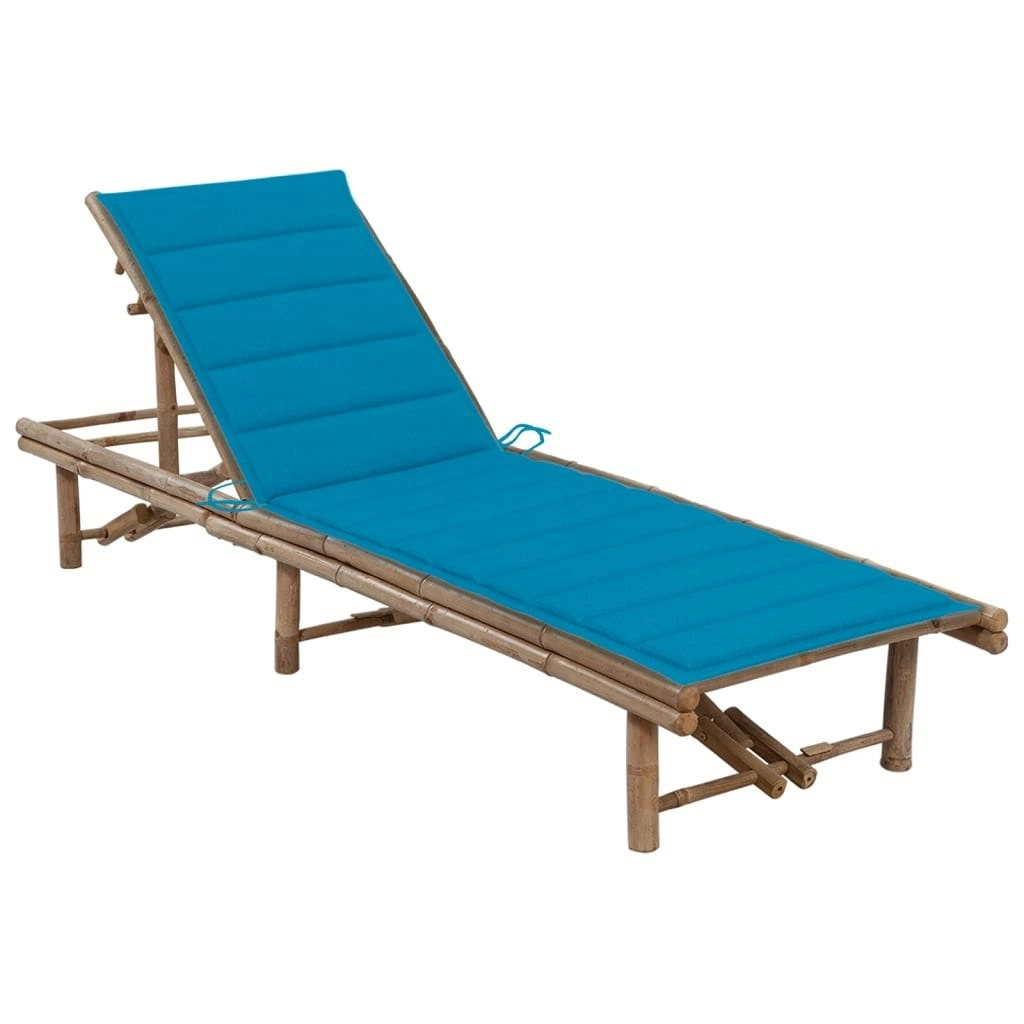 Garden Sun Lounger with Cushion Bamboo 3061636