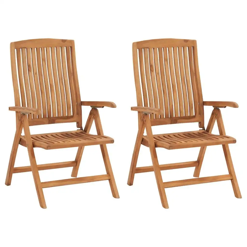 Reclining Garden Chairs 2 pcs Solid Teak Wood 48980