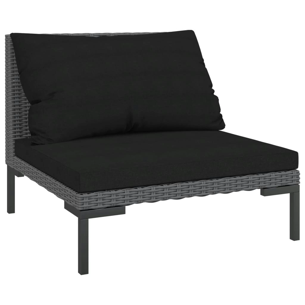 Garden Sofa with Cushions Half Round Poly Rattan 318600