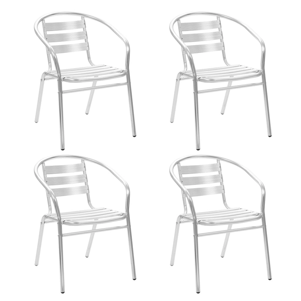 Stackable Outdoor Chairs 4 pcs Aluminium 48708