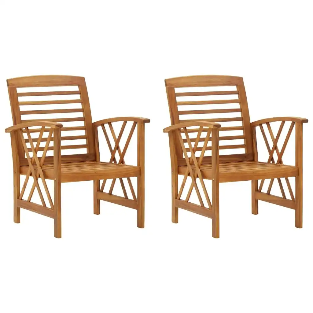 Garden Chairs 2 pcs Solid Acacia Wood 310266