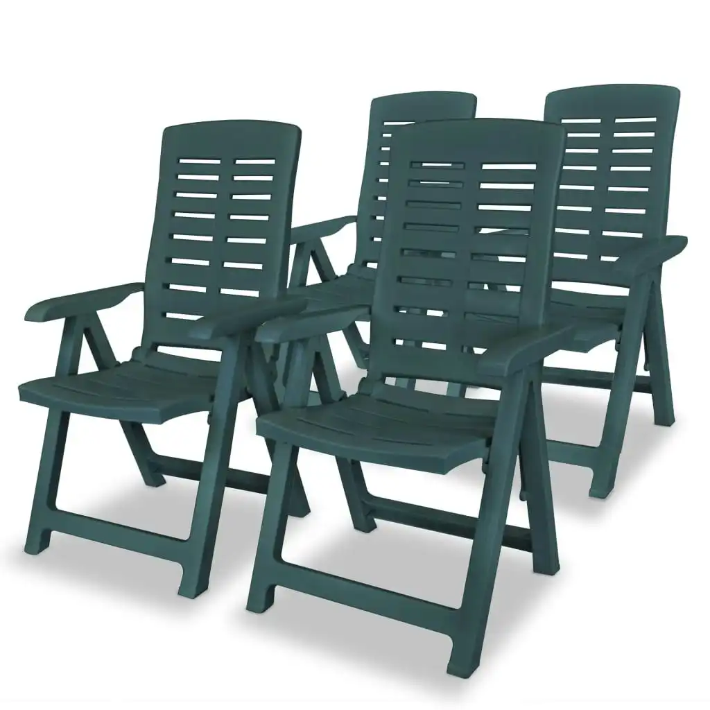 Reclining Garden Chairs 4 pcs Plastic Green 275069