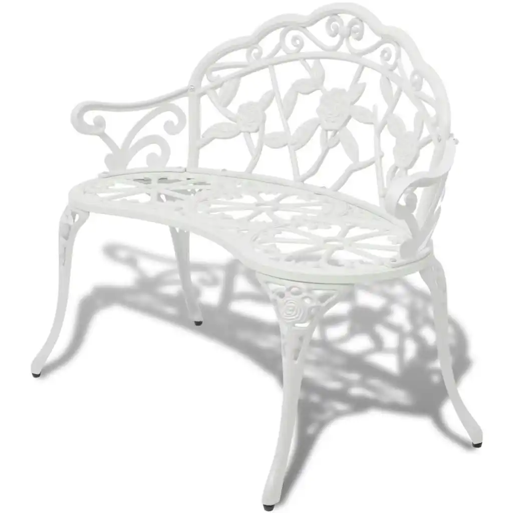 Garden Bench 100 cm Cast Aluminium White 42167