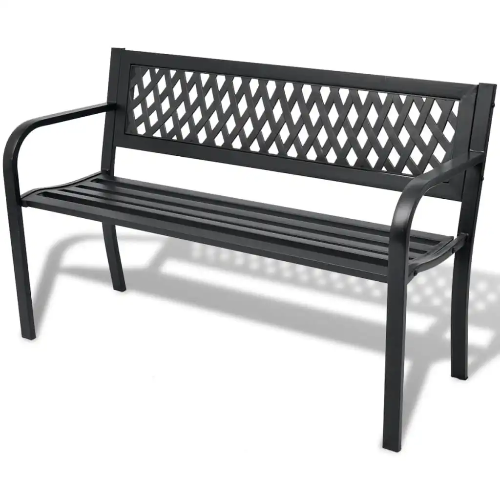 Garden Bench 118 cm Steel Black 42169