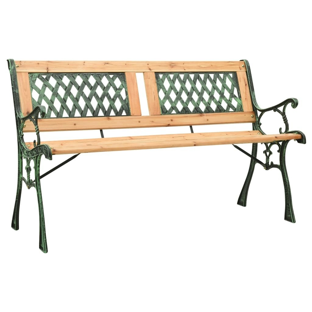 Garden Bench 122 cm Cast Iron and Solid Firwood 312033