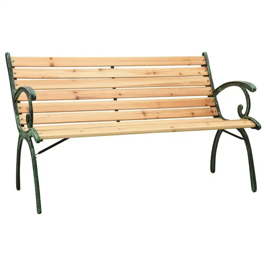 Garden Bench 123 cm Cast Iron and Solid Firwood 312032