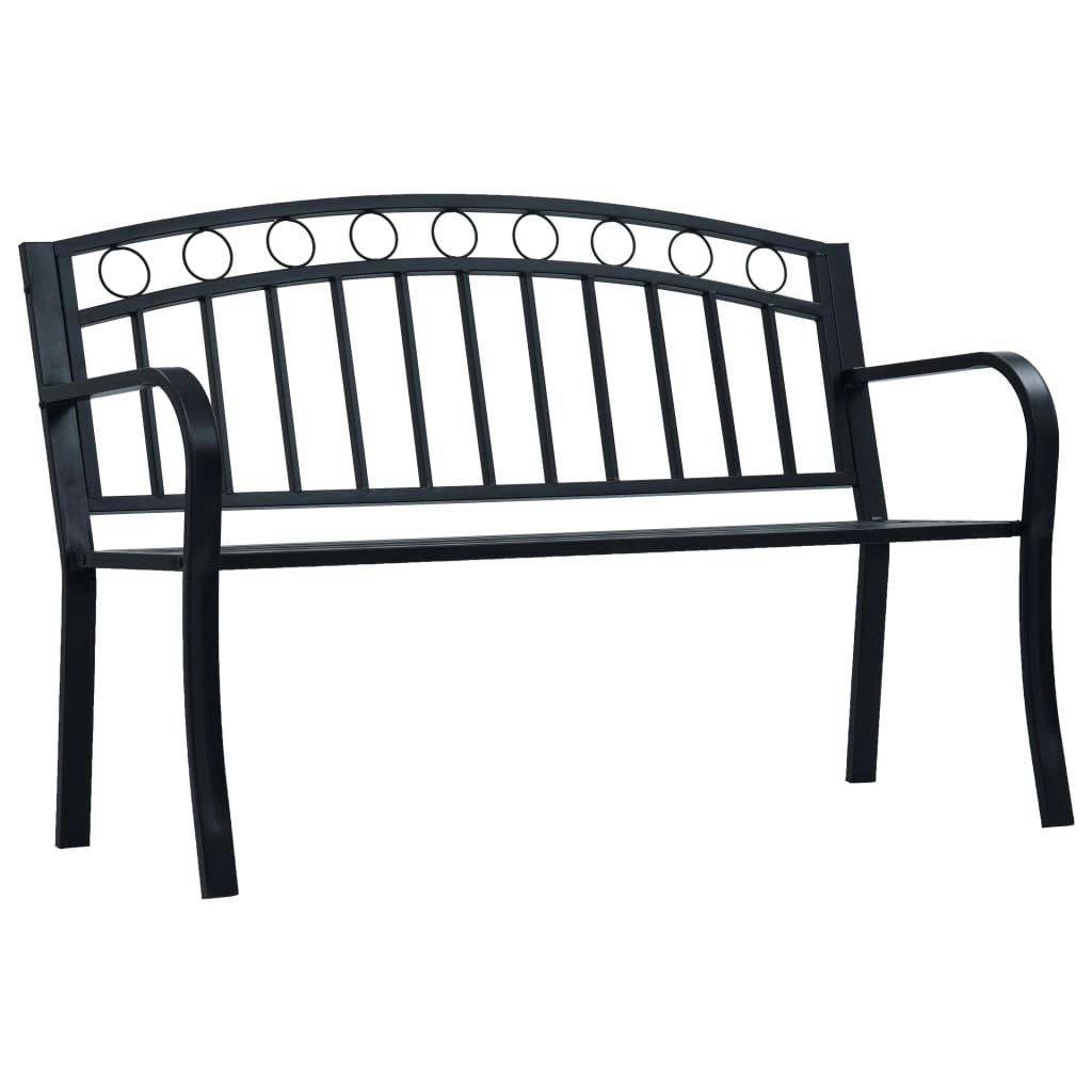 Garden Bench 125 cm Black Steel 47945