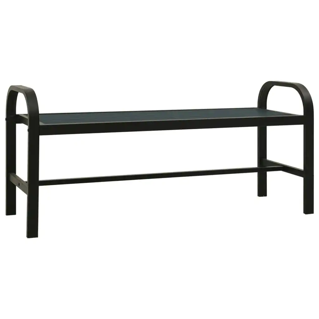 Garden Bench 124.5 cm Steel and WPC Black 317137