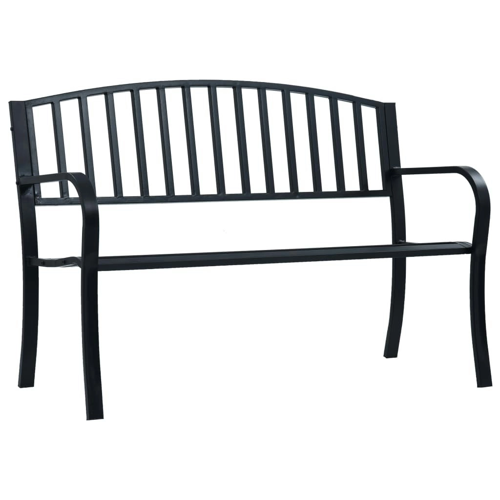 Garden Bench Black 120 cm Steel 319580