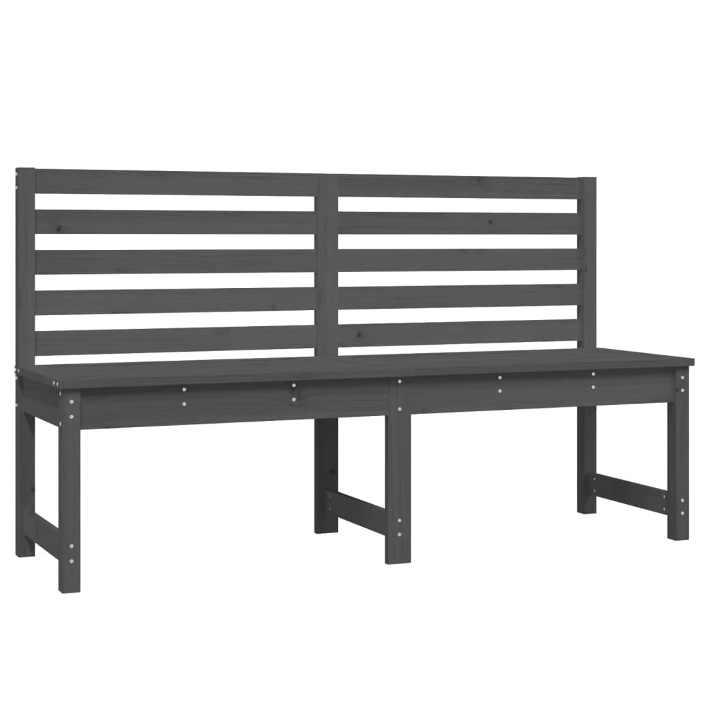 Garden Bench Grey 157.5 cm Solid Wood Pine 824041