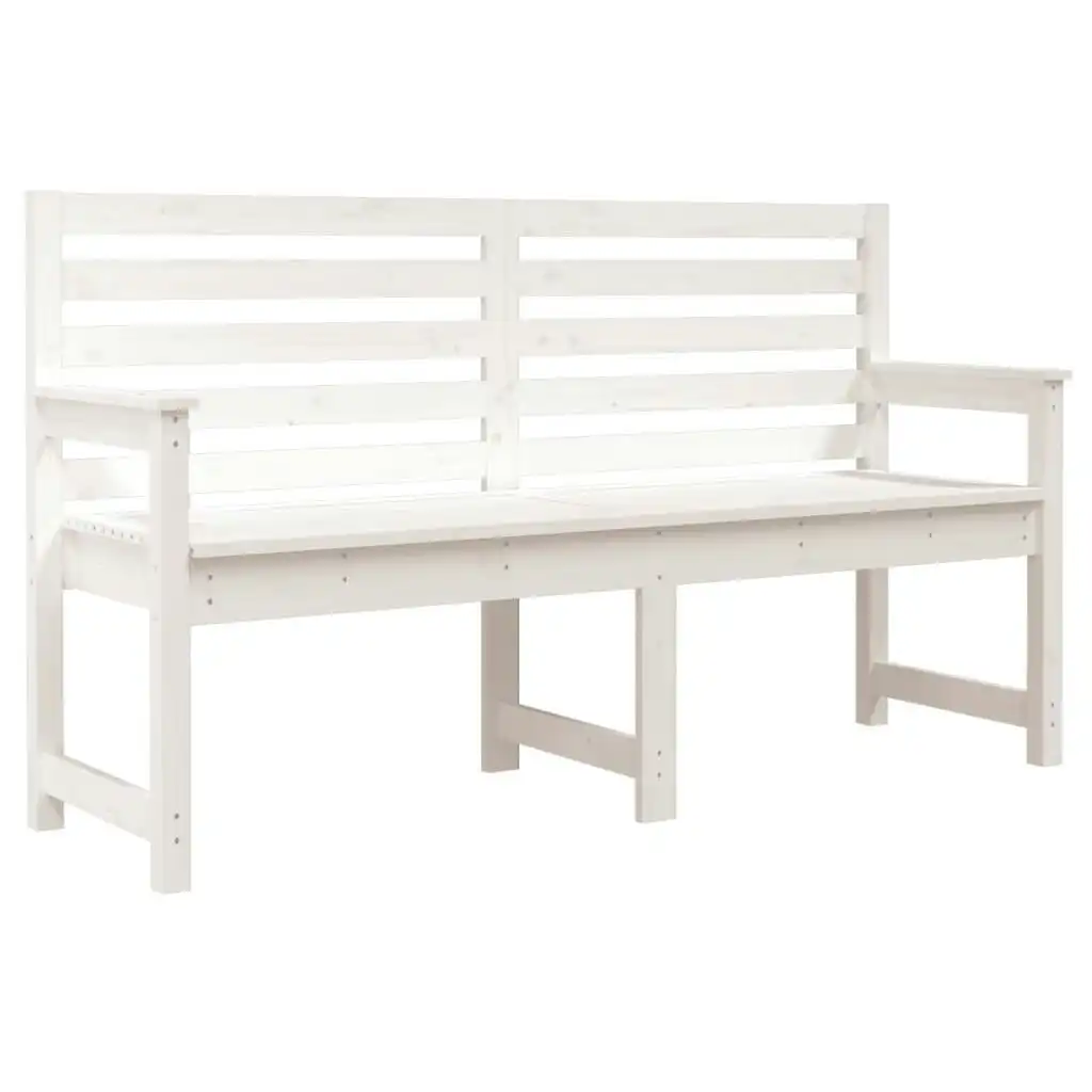 Garden Bench White 159.5x48x91.5 cm Solid Wood Pine 824068