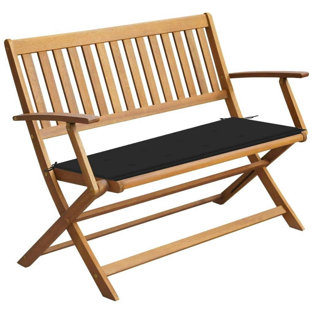 Garden Bench with Cushion 120 cm Solid Acacia Wood 3064246