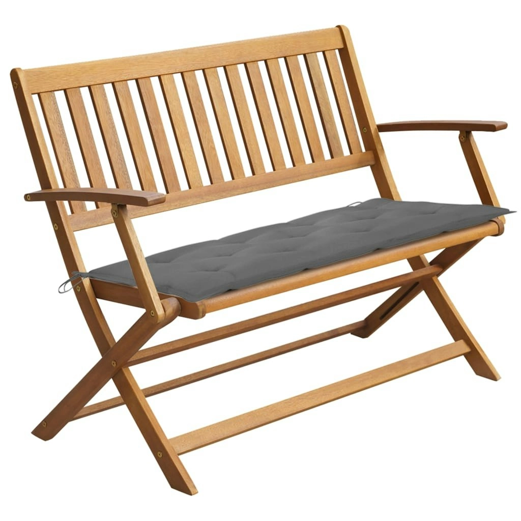 Garden Bench with Cushion 120 cm Solid Acacia Wood 3064255