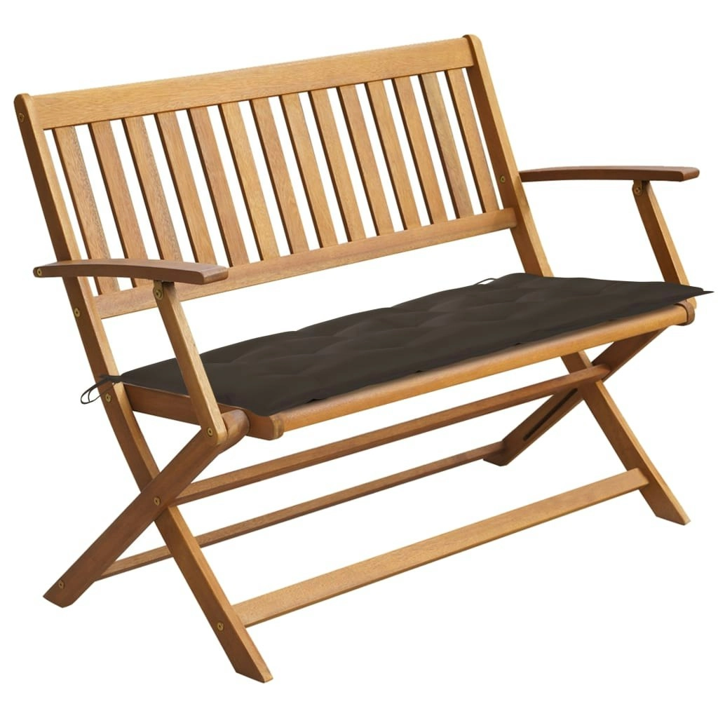 Garden Bench with Cushion 120 cm Solid Acacia Wood 3064262