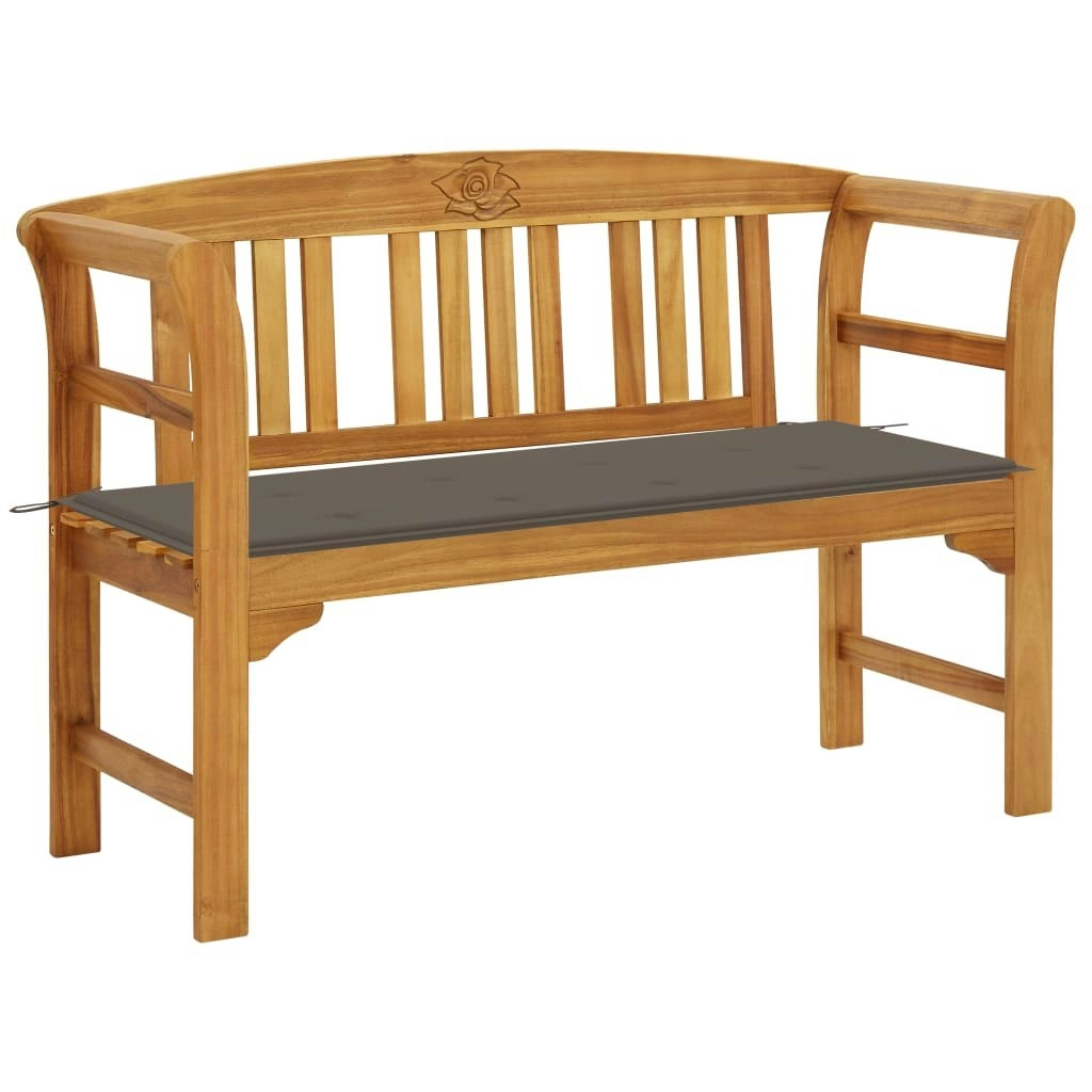 Garden Bench with Cushion 120 cm Solid Acacia Wood 3064301