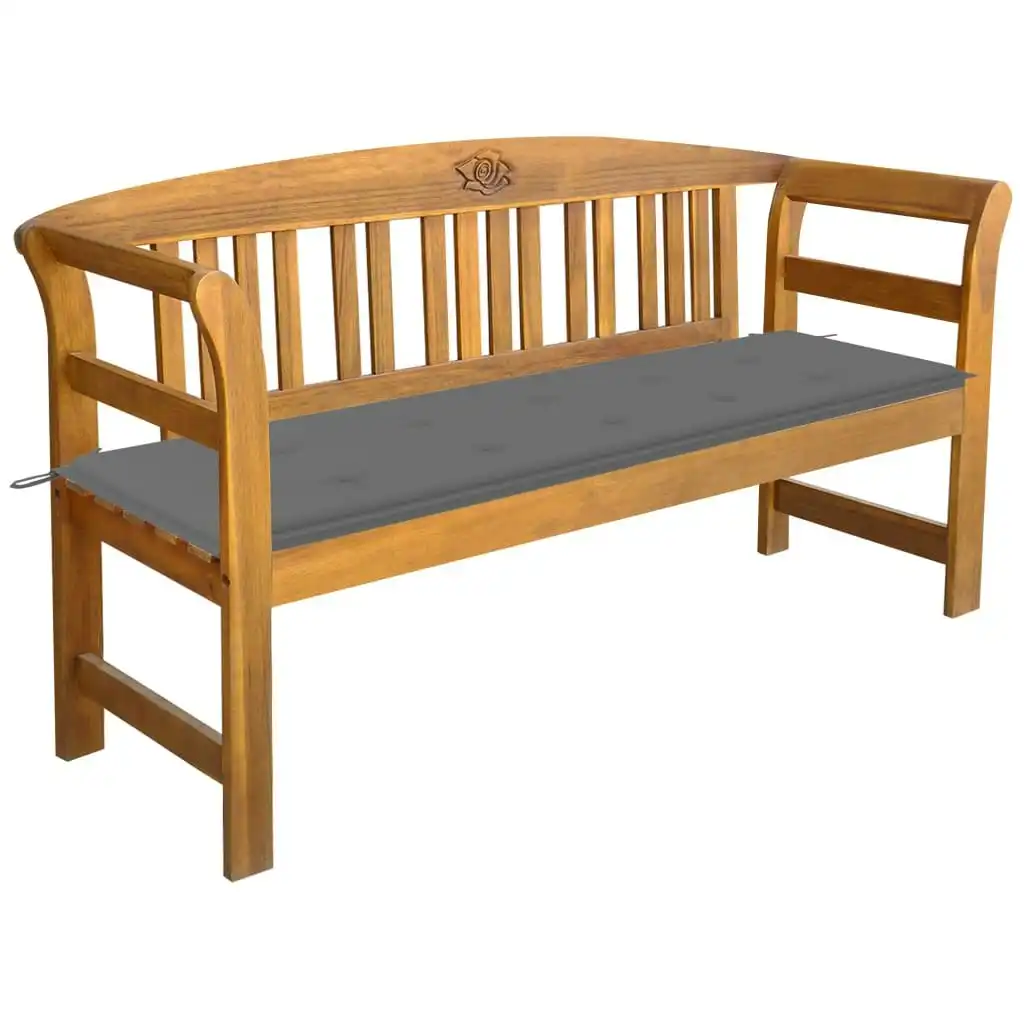 Garden Bench with Cushion 157 cm Solid Acacia Wood 3064267