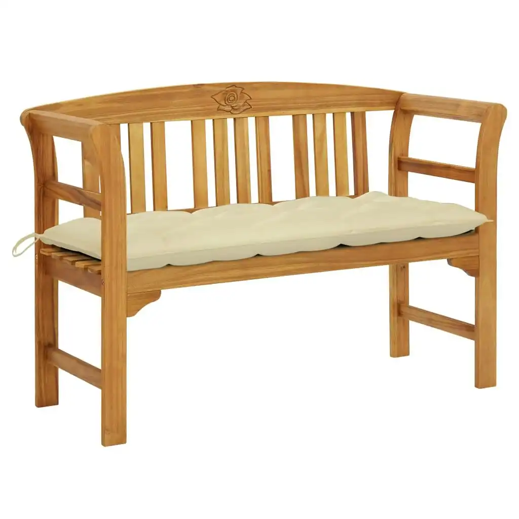 Garden Bench with Cushion 120 cm Solid Acacia Wood 3064310