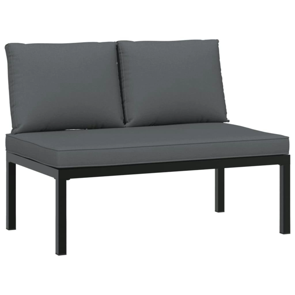 Garden Bench with Cushions Black Aluminium 4008570