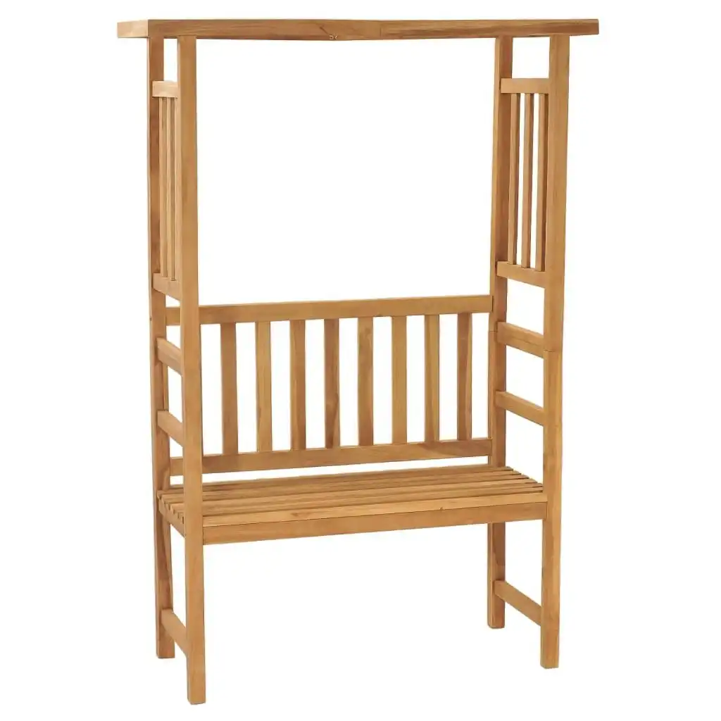 Garden Bench with Pergola 115 cm Solid Wood Teak 316170