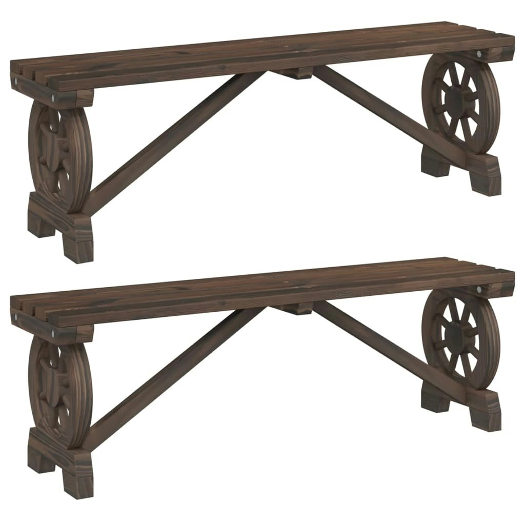 Garden Benches 2 pcs Solid Wood Fir 3207136