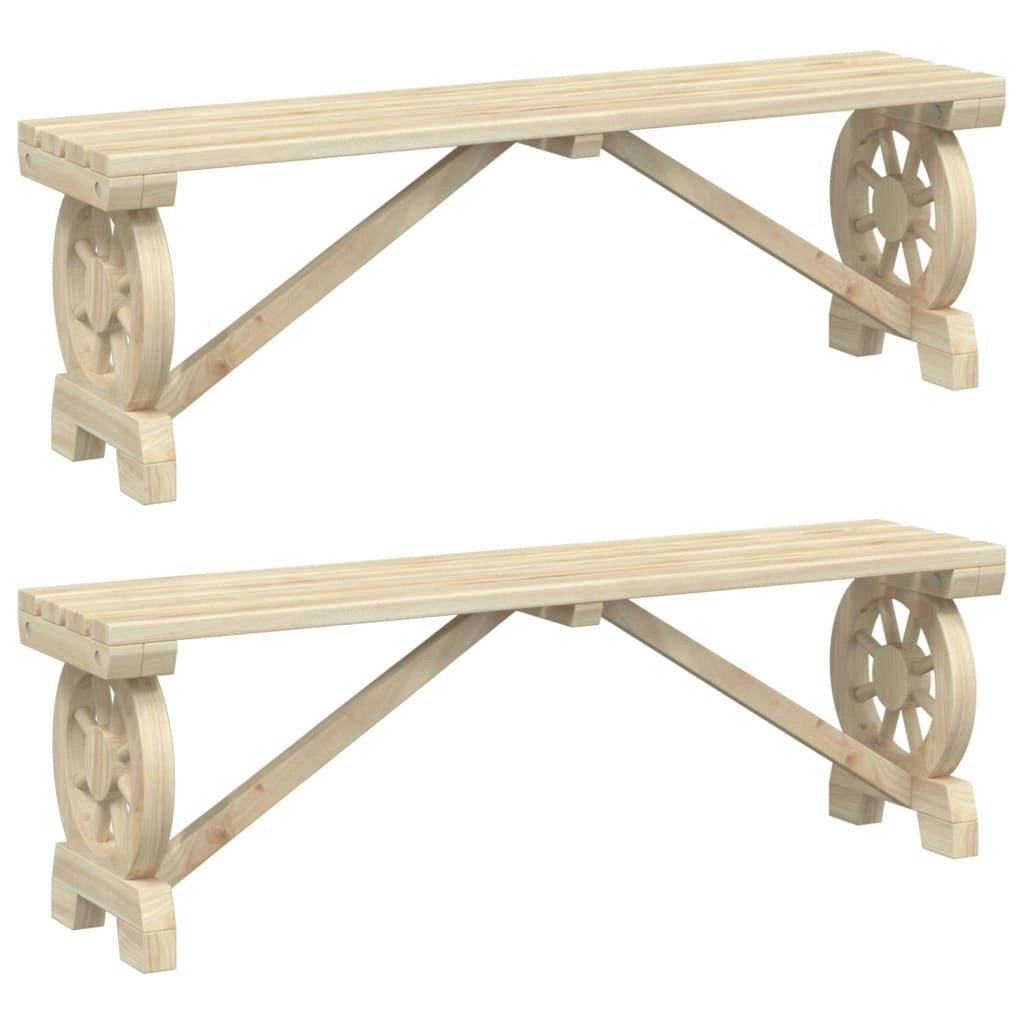 Garden Benches 2 pcs Solid Wood Fir 3207135