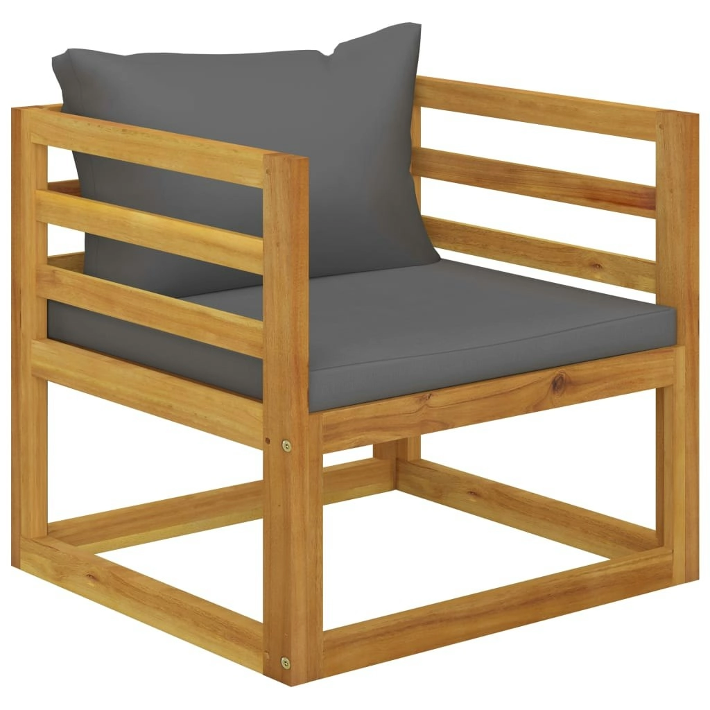 Garden Chair with Dark Grey Cushions Solid Acacia Wood 311867