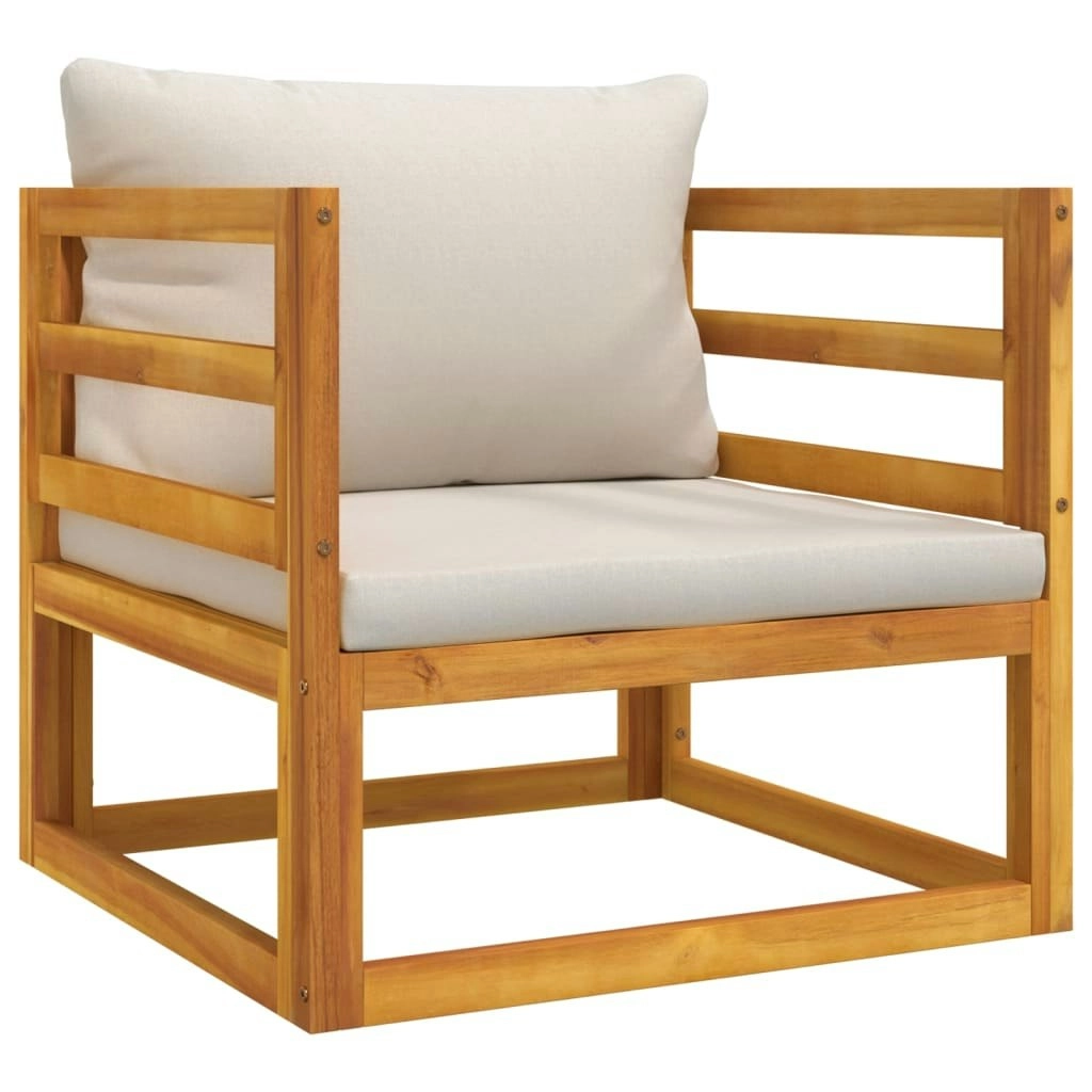 Garden Chair with Light Grey Cushions Solid Wood Acacia 360015