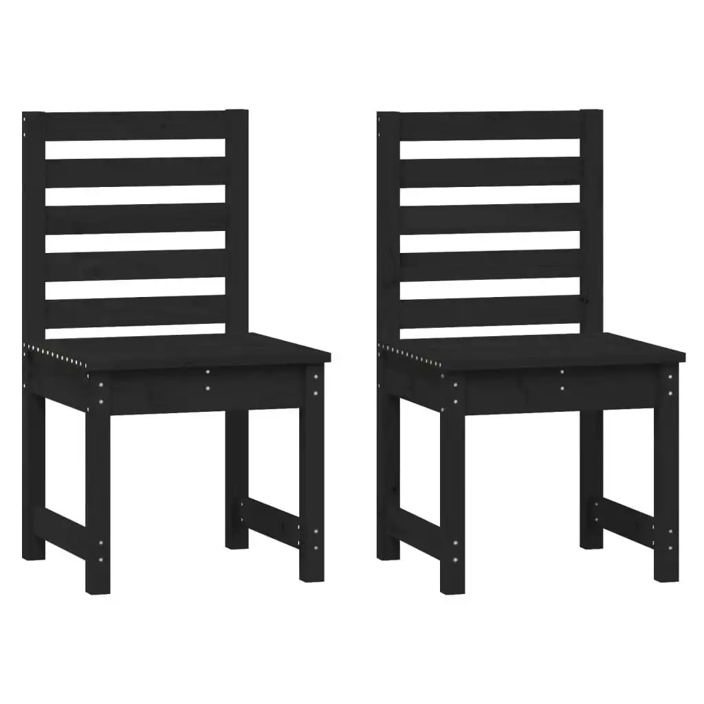 Garden Chairs 2 pcs Black 50x48x91.5 cm Solid Wood Pine 824029