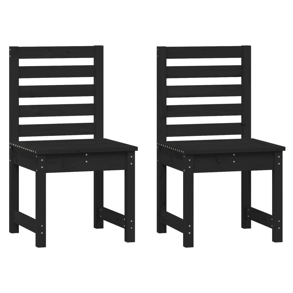 Garden Chairs 2 pcs Black 50x48x91.5 cm Solid Wood Pine 824029