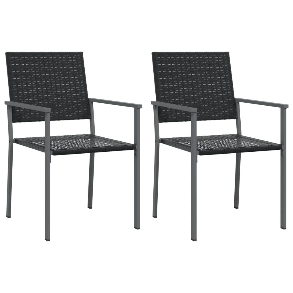 Garden Chairs 2 pcs Black 54x62.5x89 cm Poly Rattan 364098