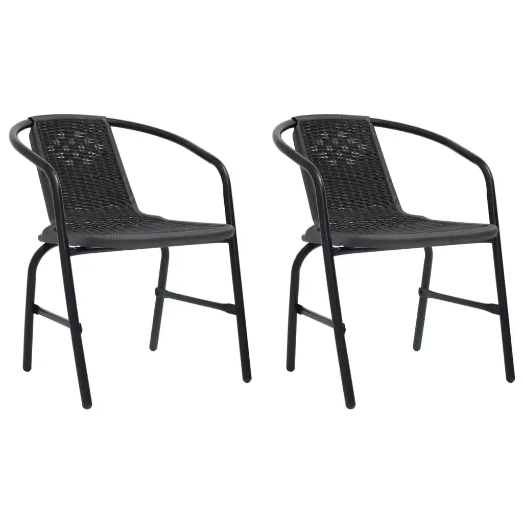 Garden Chairs 2 pcs Plastic Rattan and Steel 110 kg 312494