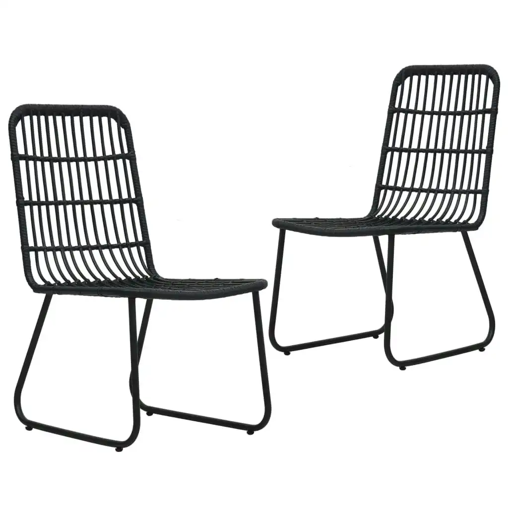 Garden Chairs 2 pcs Poly Rattan Black 48584