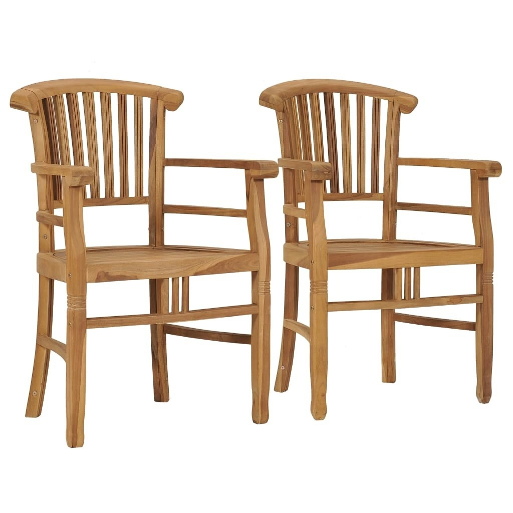 Garden Chairs 2 pcs Solid Teak Wood 49432