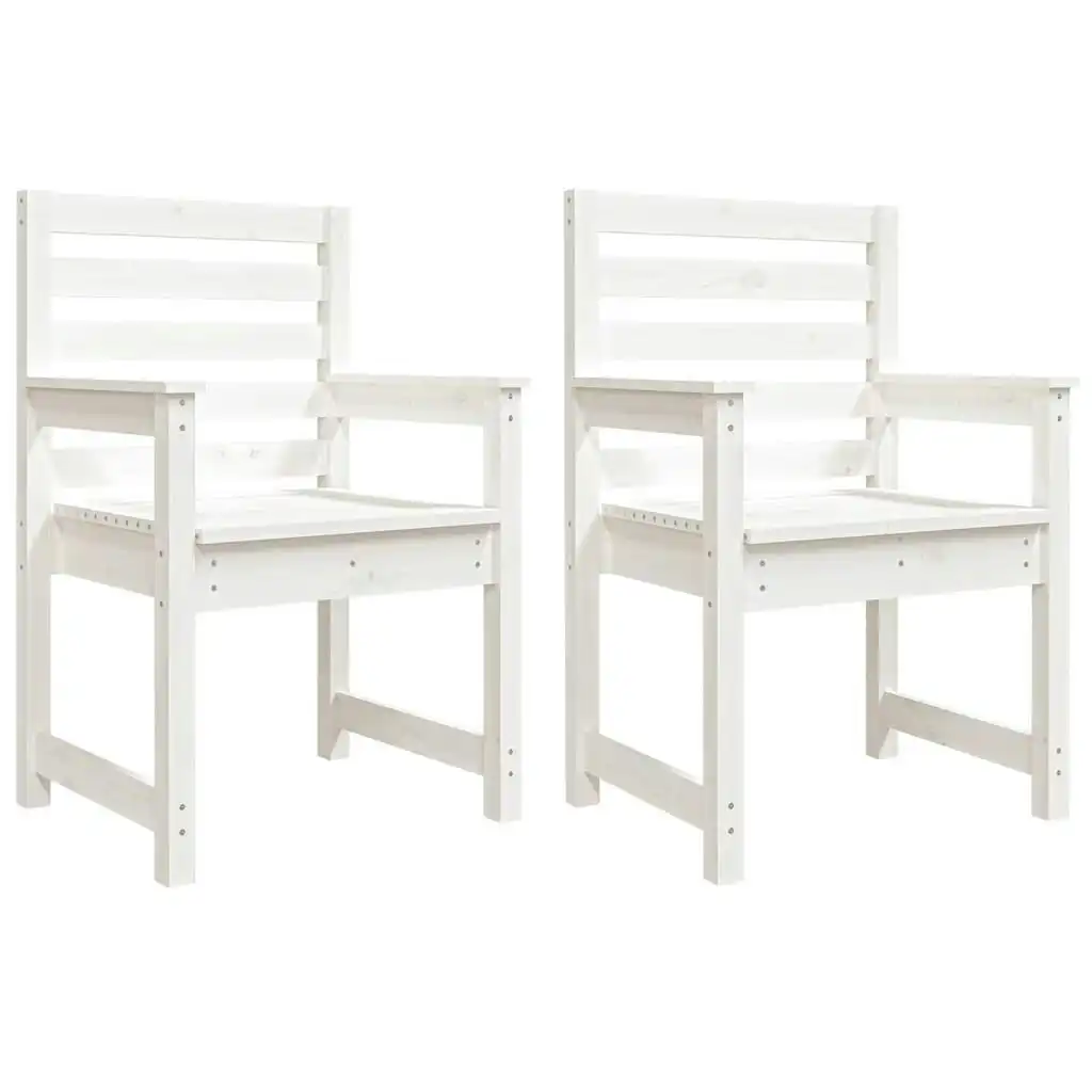 Garden Chairs 2 pcs White 60x48x91 cm Solid Wood Pine 824054