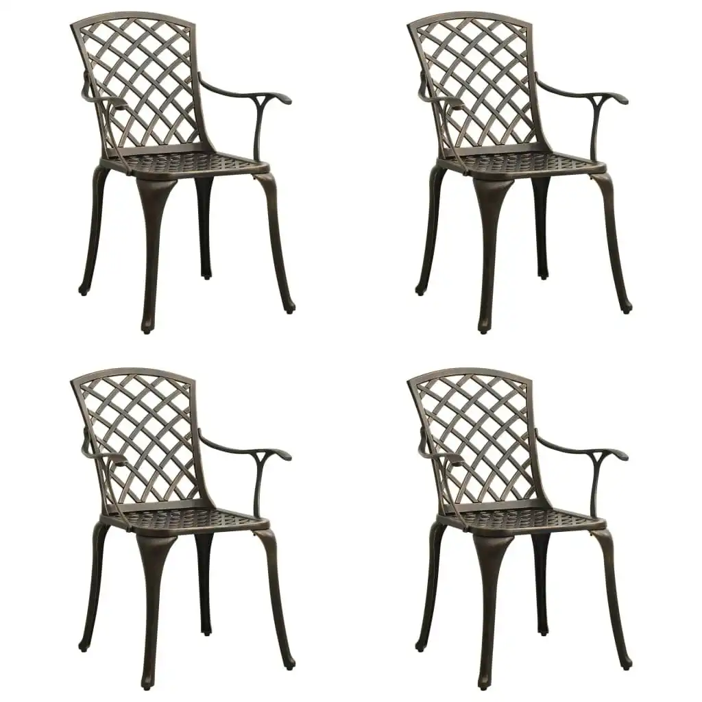 Garden Chairs 4 pcs Cast Aluminium Bronze 315571