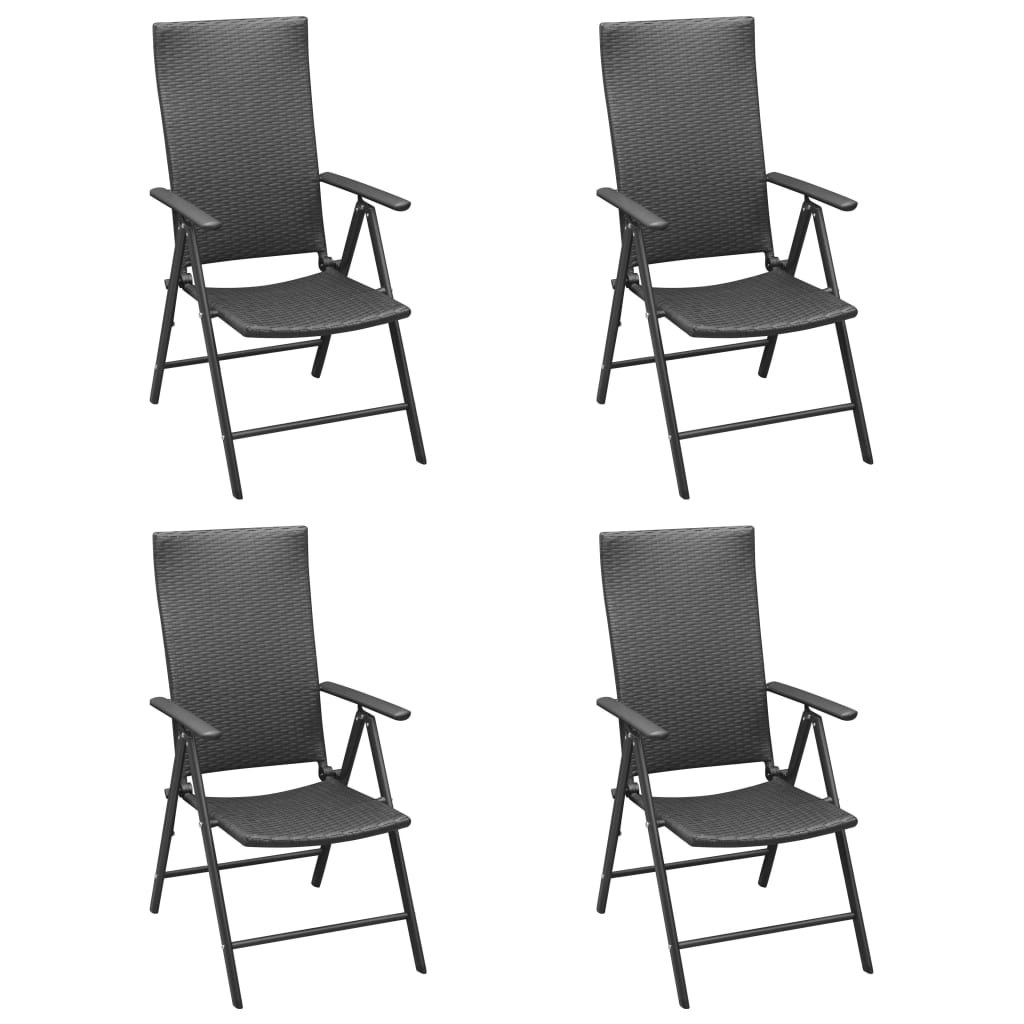 Garden Chairs 4 pcs Poly Rattan Black 313105