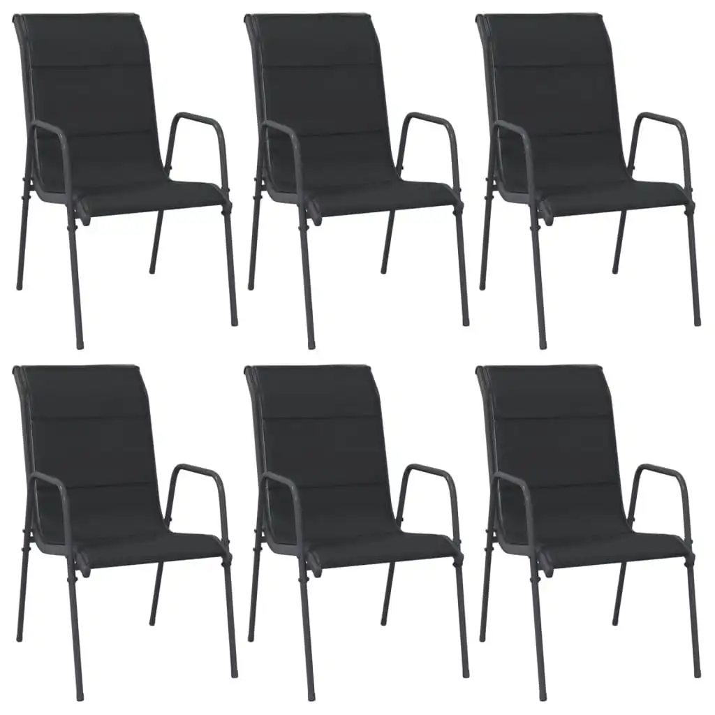 Garden Chairs 6 pcs Steel and Textilene Black 316822