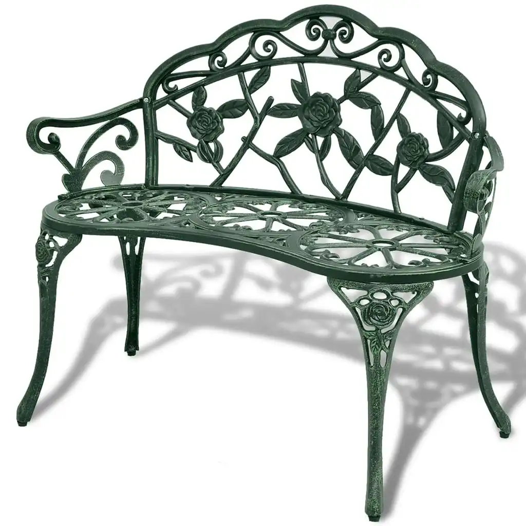 Garden Bench 100 cm Cast Aluminium Green 42166