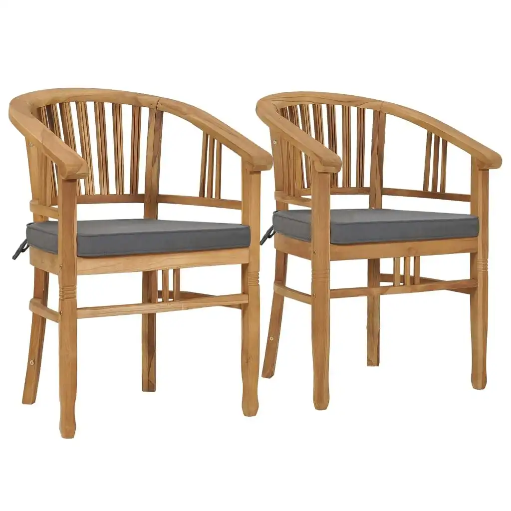 Garden Chairs with Cushions 2 pcs Solid Teak Wood 49431