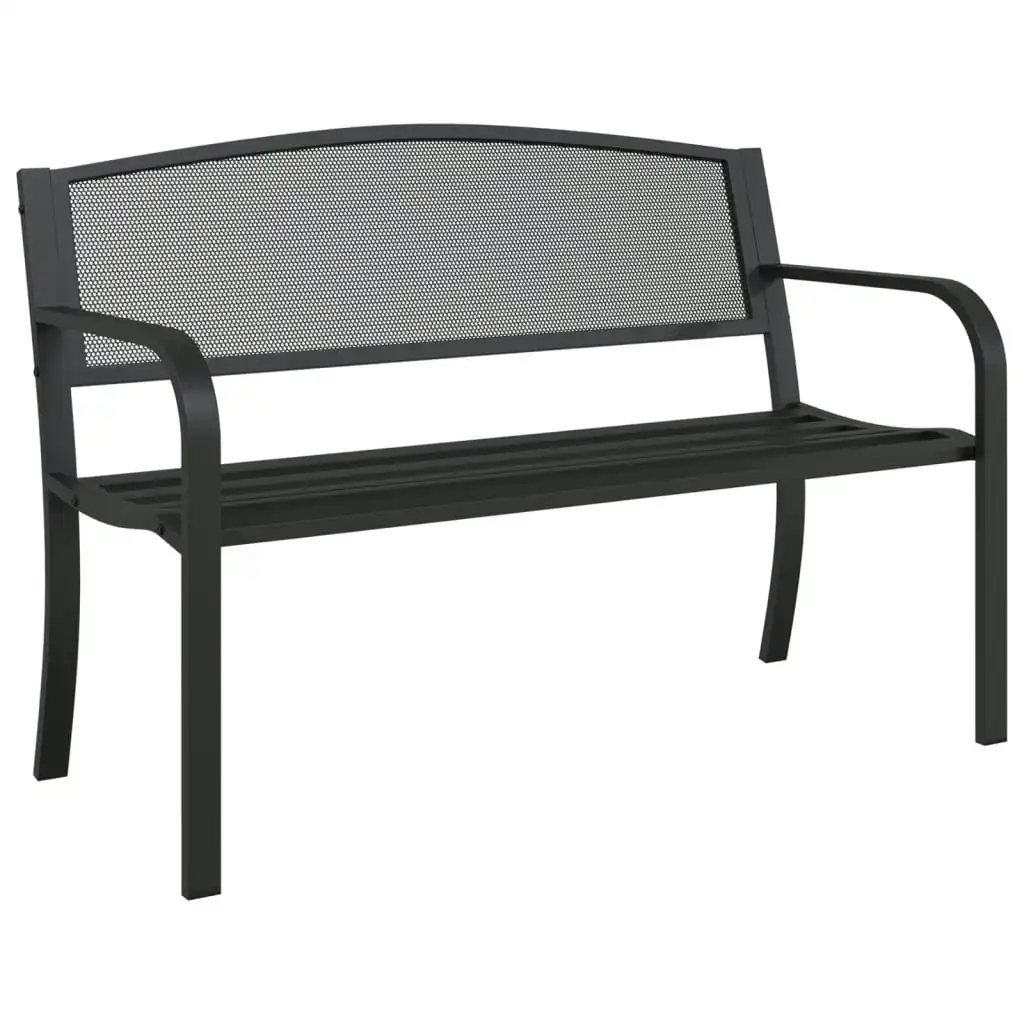 Garden Bench 119 cm Black Steel 4002827