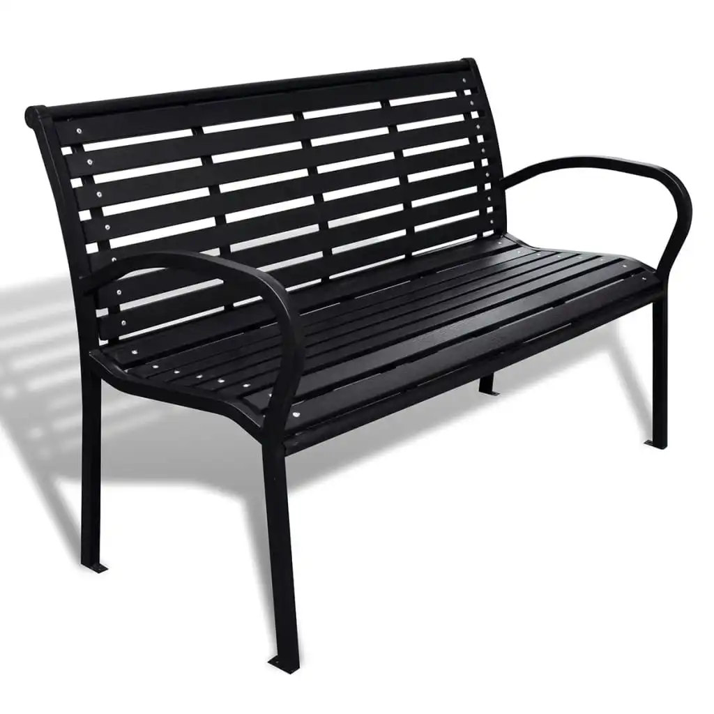 Garden Bench 125 cm Steel and WPC Black 41556