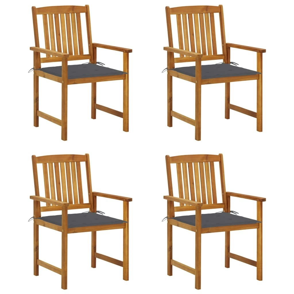 Garden Chairs with Cushions 4 pcs Solid Acacia Wood 3061168