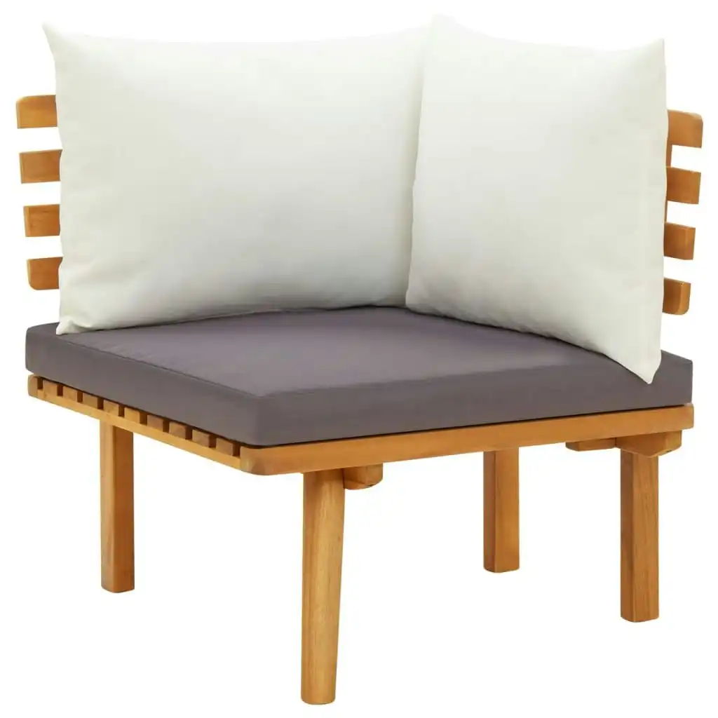 Garden Corner Sofa with Cushions Solid Acacia Wood 46673