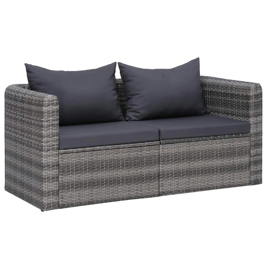 Garden Corner Sofas 2 pcs Grey Poly Rattan 44162