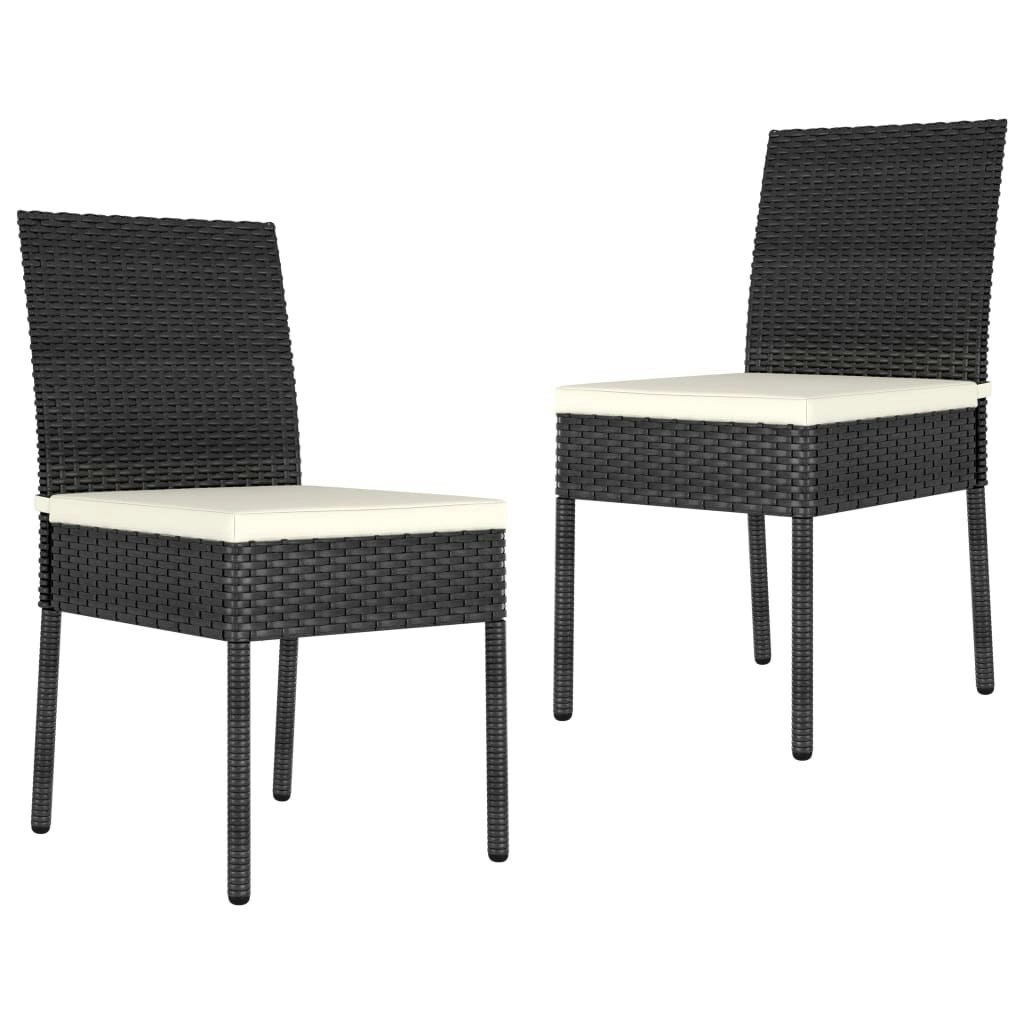 Garden Dining Chairs 2 pcs Poly Rattan Black 315106