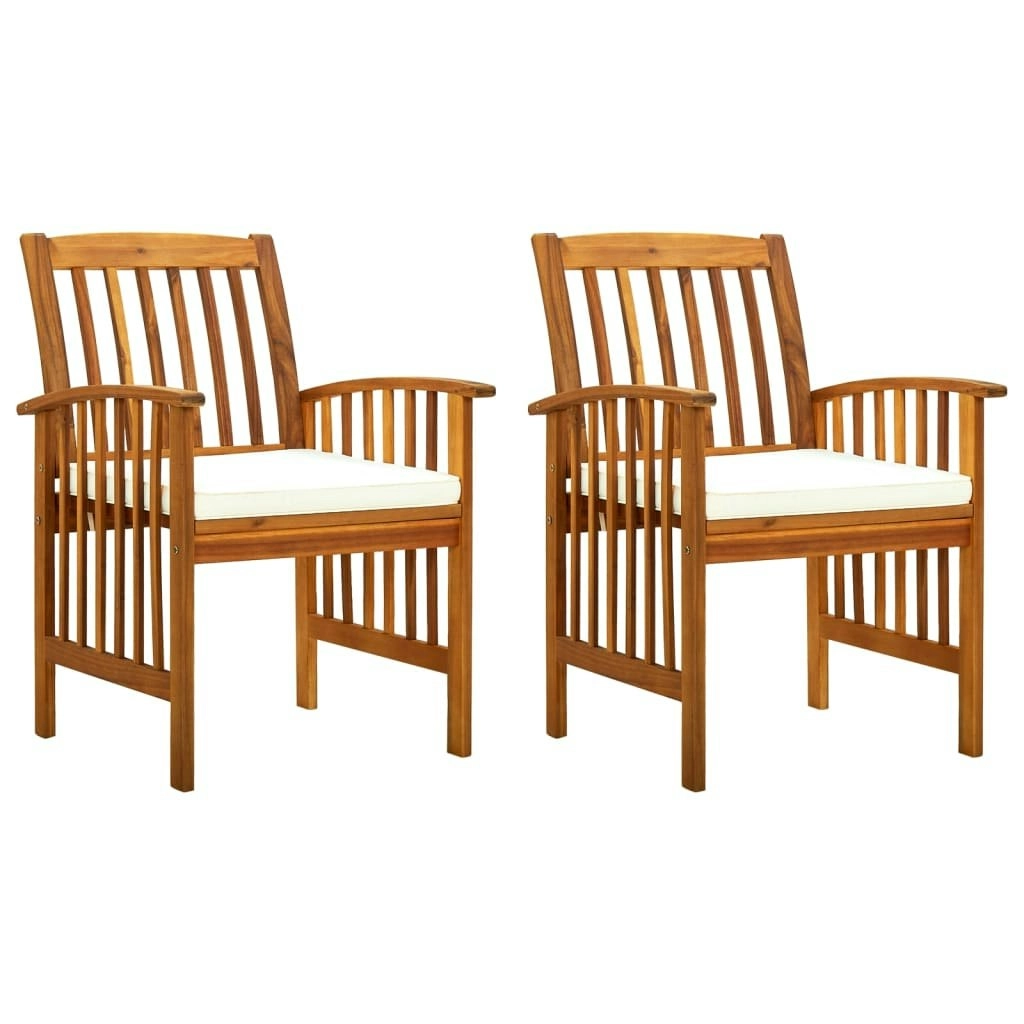 Garden Dining Chairs 2 pcs with Cushions Solid Acacia Wood 312128