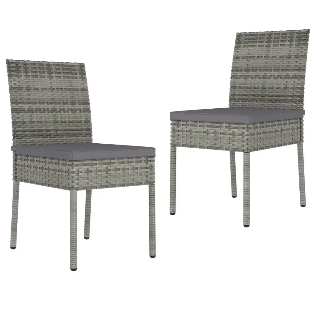 Garden Dining Chairs 2 pcs Poly Rattan Grey 315108