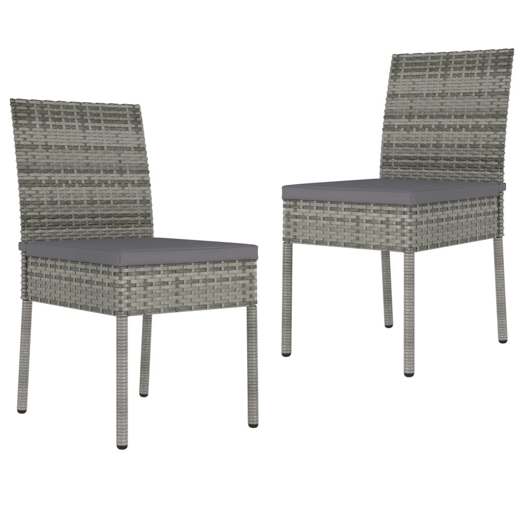 Garden Dining Chairs 2 pcs Poly Rattan Grey 315108