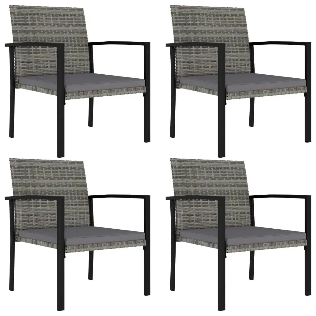 Garden Dining Chairs 4 pcs Poly Rattan Grey 315113