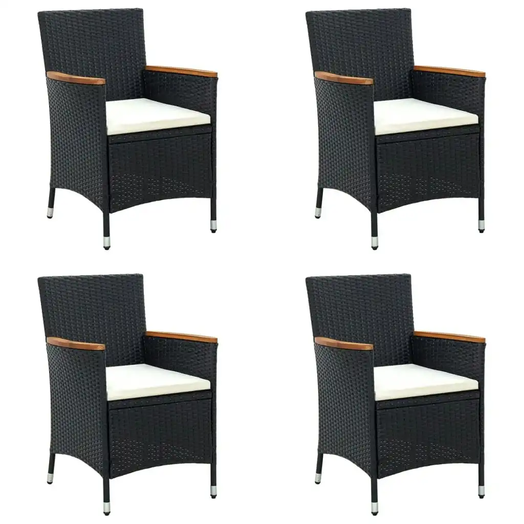 Garden Dining Chairs 4 pcs Poly Rattan Black 316695